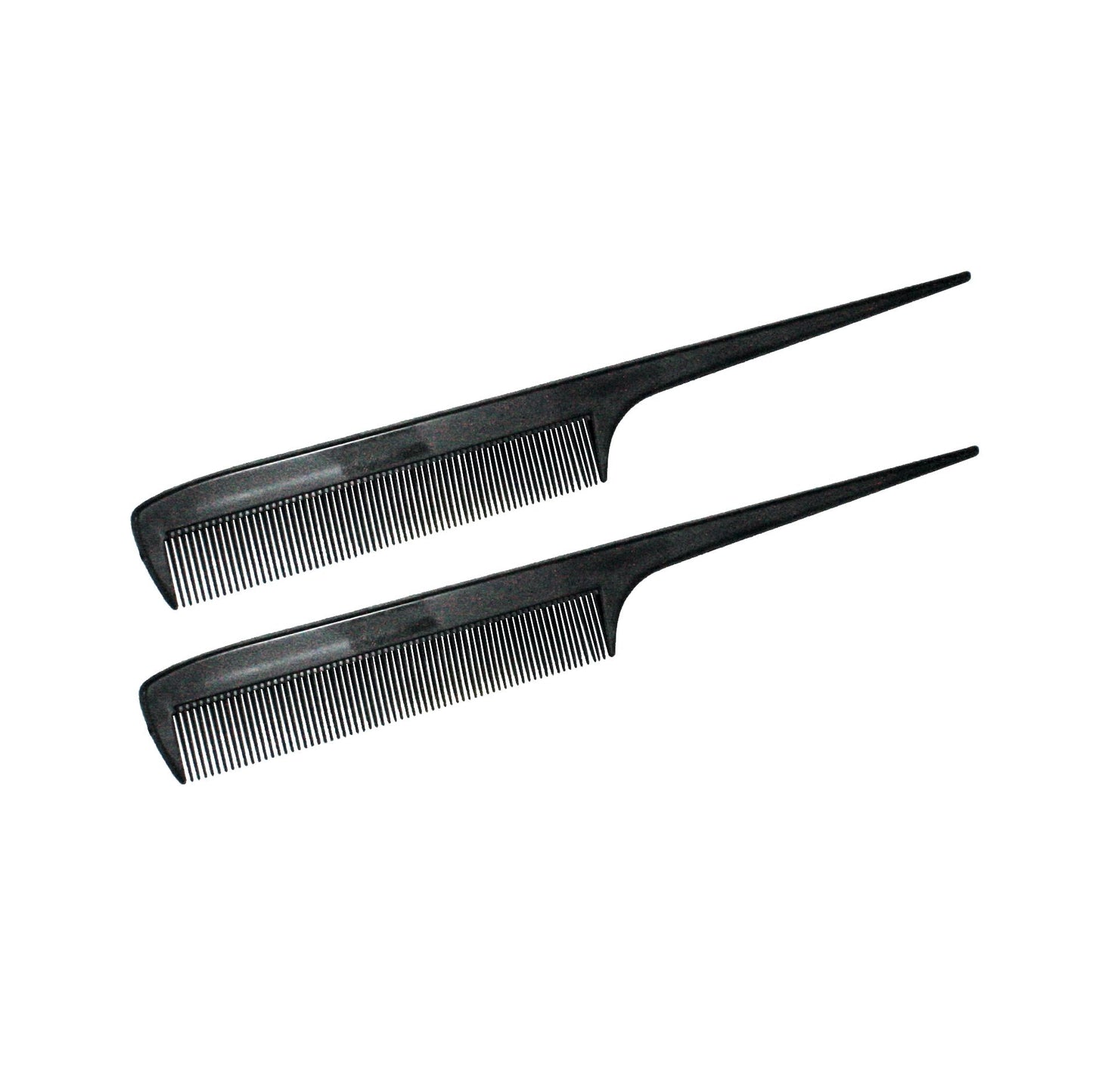 Amelia Beauty, 8.5in Black Plastic Pin Rat Tail Fine Tooth Comb, Professional Grade Hair Comb, For Highlighting, Sectioning & Styling Hair with Long Tail Tip, Wet or Dry, 8.5"x1", 2 Pack