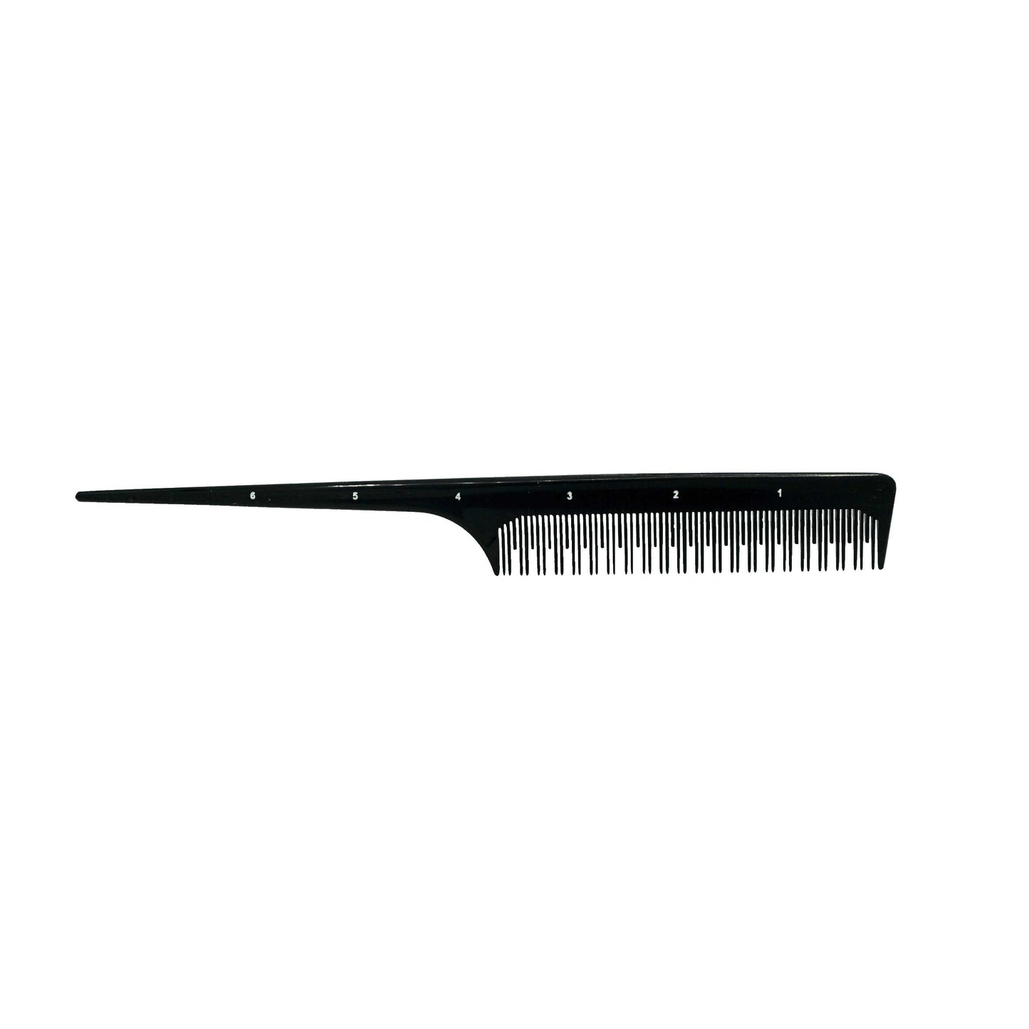Pegasus 104, 8in Hard Rubber Rat Tail Tease Comb, Handmade, Seamless, Smooth Edges, Anti Static, Heat and Chemically Resistant, Great for Parting, Coloring Hair | Peines de goma dura - Black