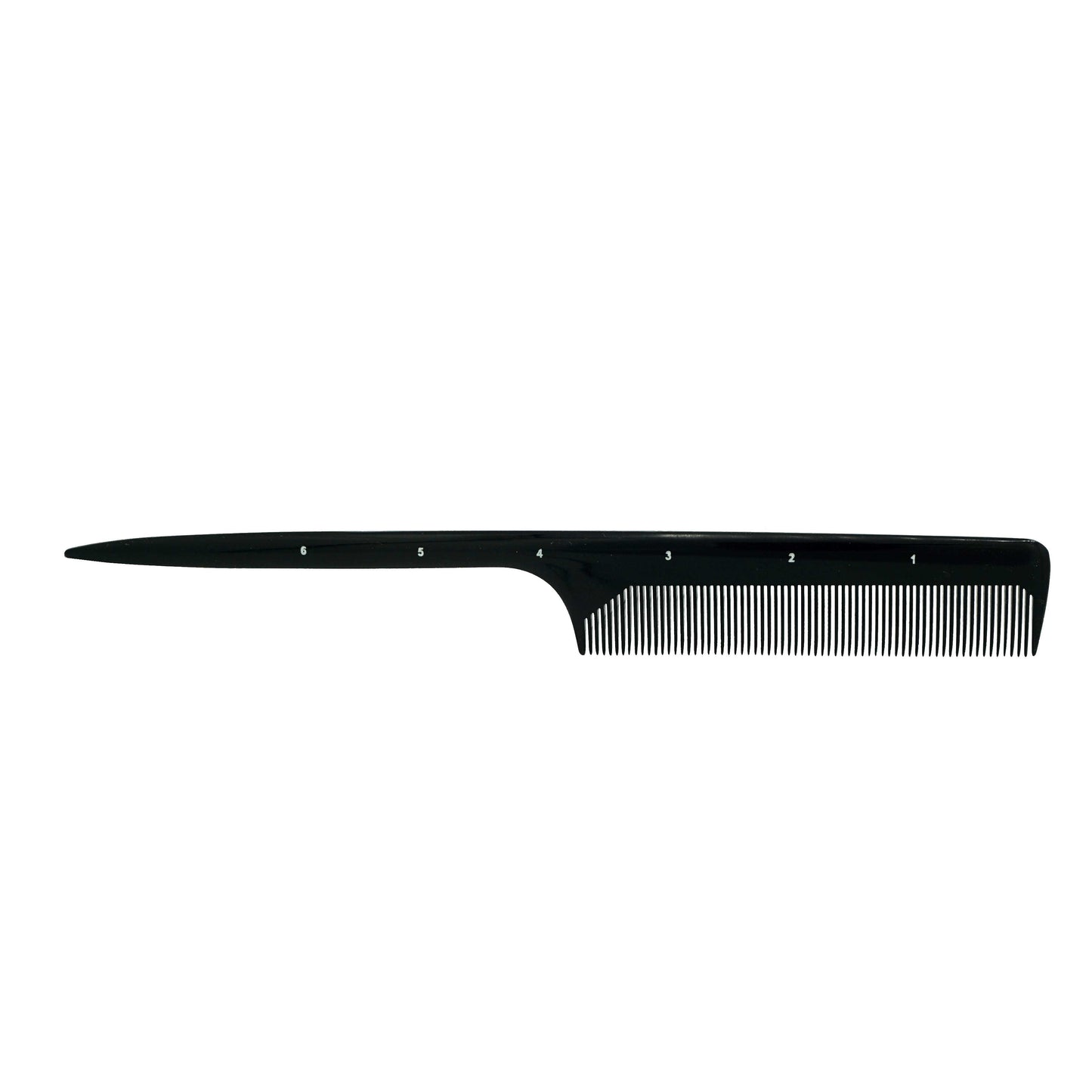 Pegasus 121, 8in Hard Rubber Course Tooth Rat Tail Comb, Handmade, Seamless, Smooth Edges, Anti Static, Heat and Chemically Resistant, Great for Parting, Coloring Hair | Peines de goma dura - Black