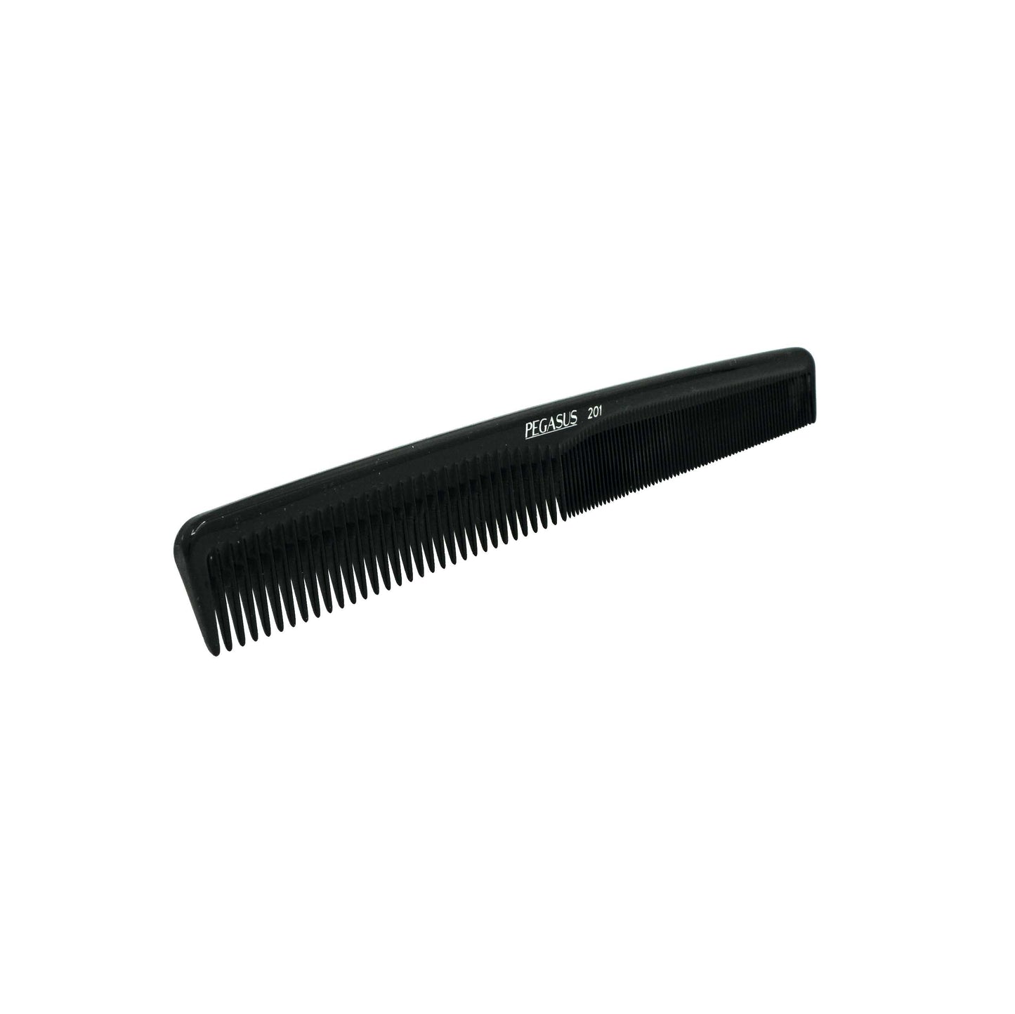 Pegasus 201, 7in Hard Rubber Hair Detangling/Trimmer Comb, Handmade, Seamless, Smooth Edges, Anti Static, Heat and Chemically Resistant, Wet Hair, Everyday Grooming Comb | Peines de goma dura - Black
