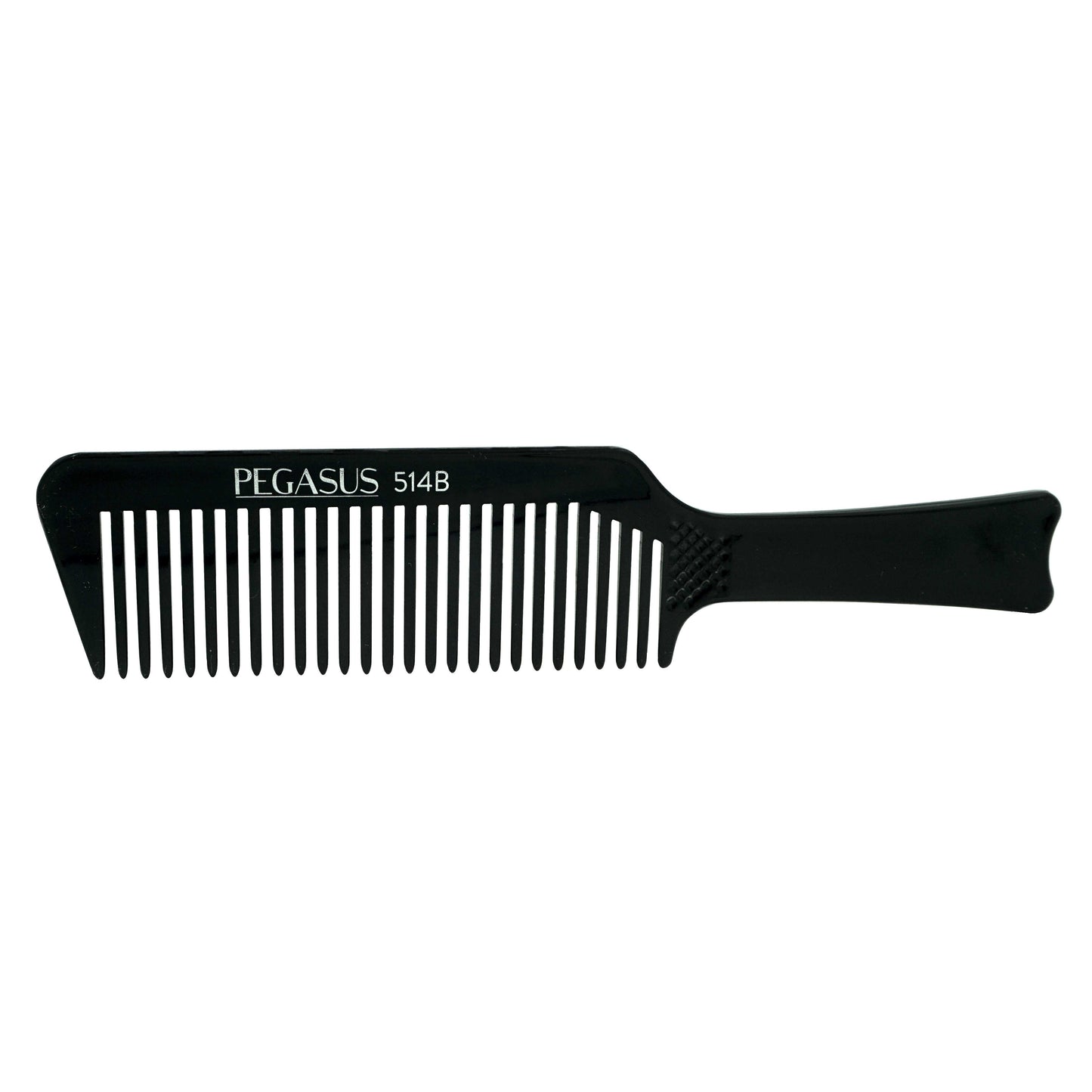 Pegasus 514B, 8.75in Hard Rubber Flattop Butch Comb, Handmade, Seamless, Smooth Edges, Anti Static, Heat and Chemically Resistant Comb | Peines de goma dura - Black