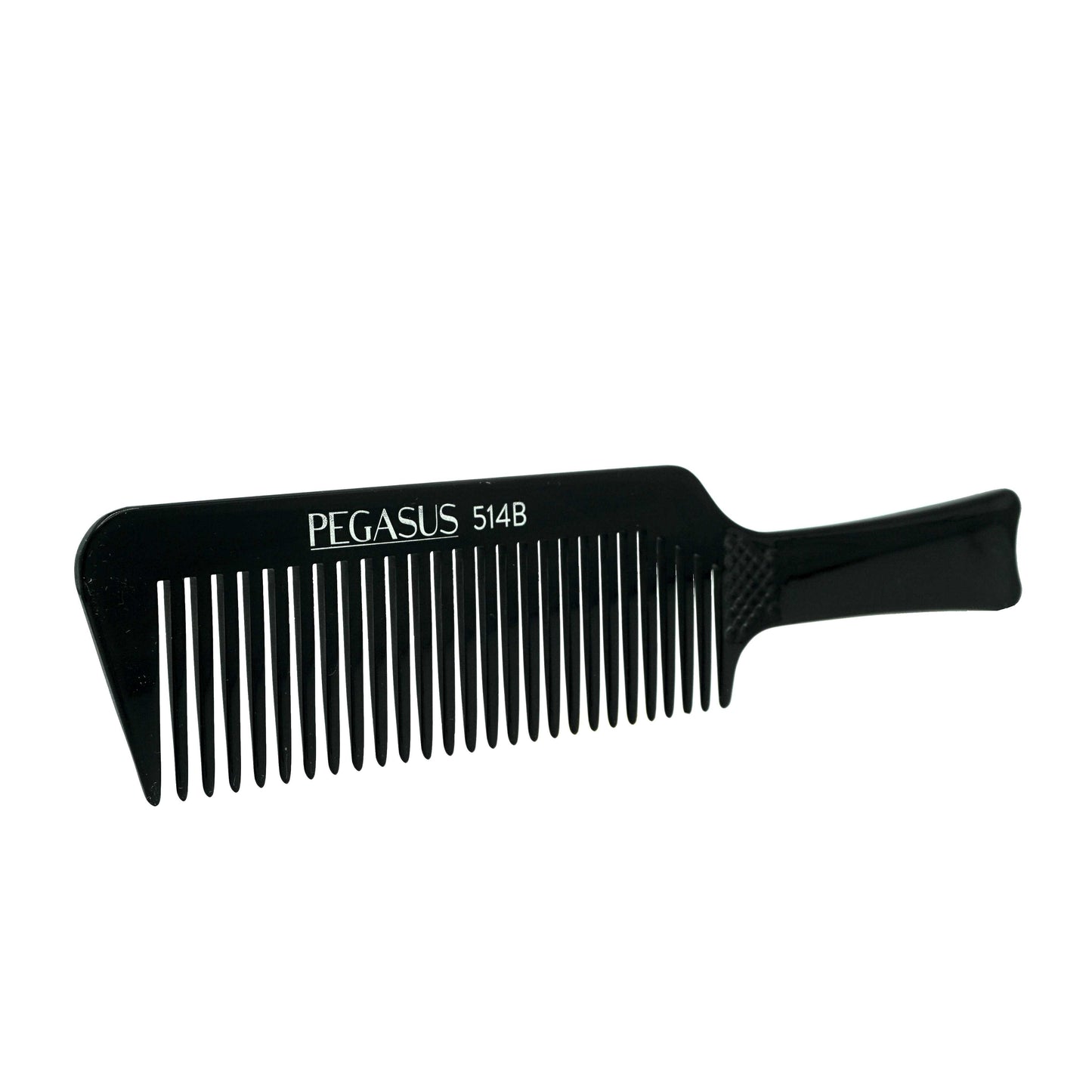 Pegasus 514B, 8.75in Hard Rubber Flattop Butch Comb, Handmade, Seamless, Smooth Edges, Anti Static, Heat and Chemically Resistant Comb | Peines de goma dura - Black