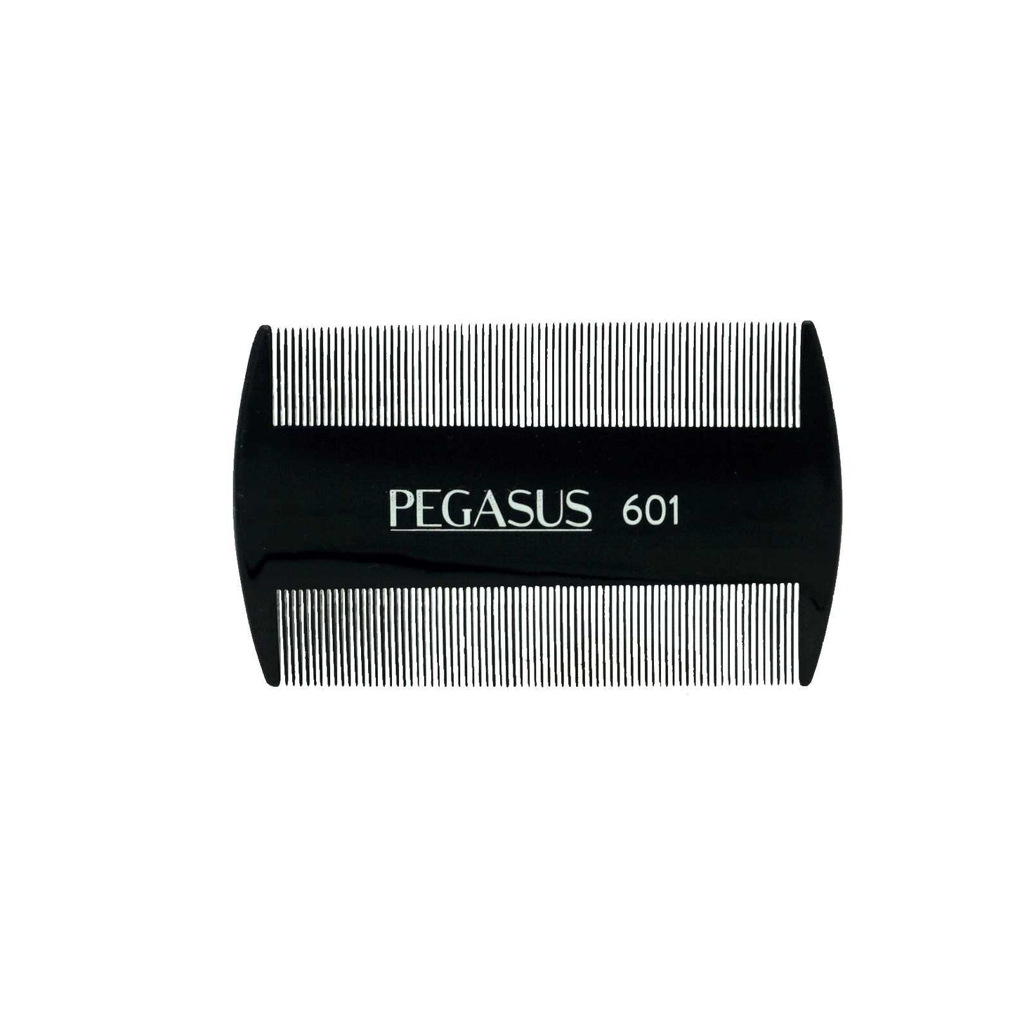 Pegasus 601, 3.5in Hard Rubber Lice Comb, Handmade, Seamless, Smooth Edges, Anti Static, Heat and Chemically Resistant Comb | Peines de goma dura - Black