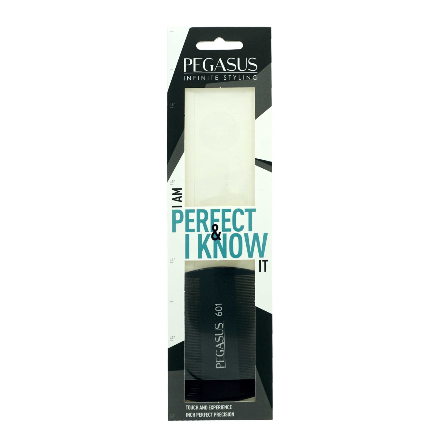 Pegasus 601, 3.5in Hard Rubber Lice Comb, Handmade, Seamless, Smooth Edges, Anti Static, Heat and Chemically Resistant Comb | Peines de goma dura - Black