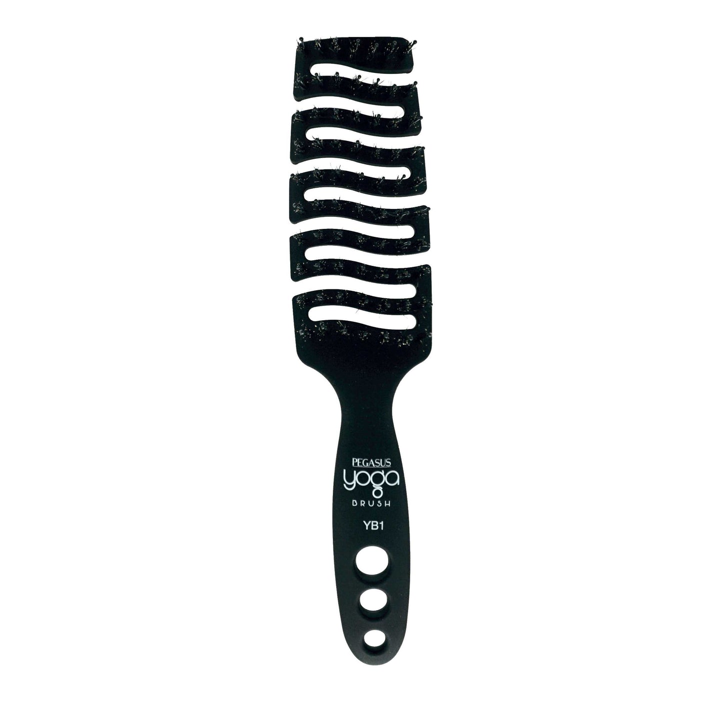 9in Flexible Vented Brush, Pegasus YB1 - Yoga Brush with Nylon and Boar Bristles