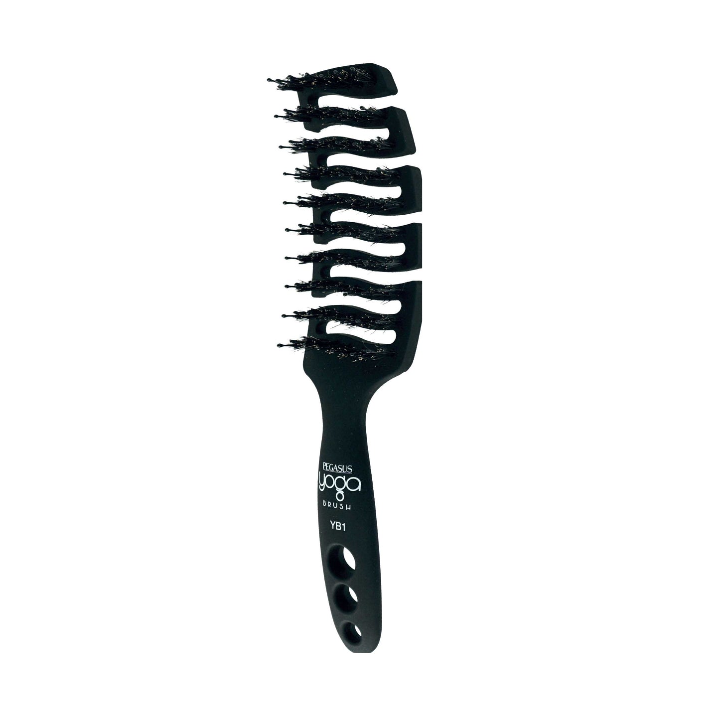 9in Flexible Vented Brush, Pegasus YB1 - Yoga Brush with Nylon and Boar Bristles