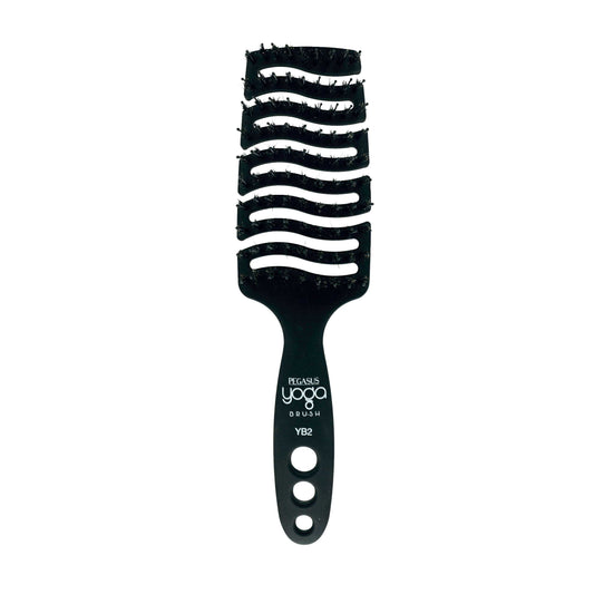 9in Flexible Vented Brush, Pegasus YB2 - Yoga Brush with Nylon and Boar Bristles