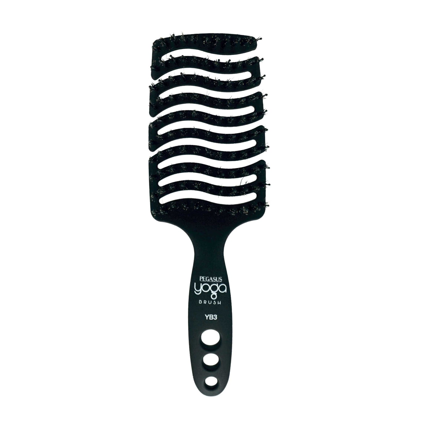9in Flexible Vented Brush, Pegasus YB3 - Yoga Brush with Nylon and Boar Bristles
