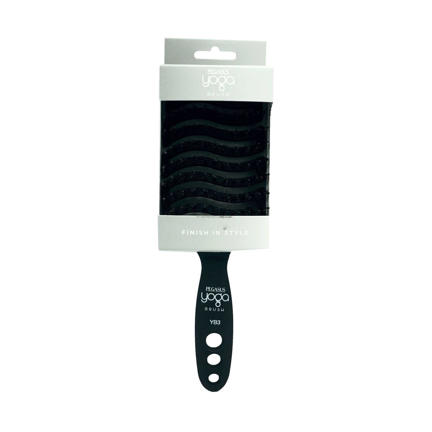 9in Flexible Vented Brush, Pegasus YB3 - Yoga Brush with Nylon and Boar Bristles