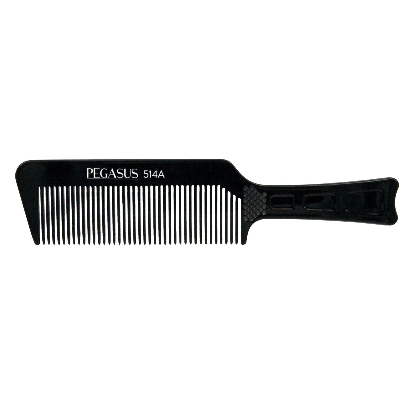 Pegasus 514A, 8.75in Hard Rubber Fine Tooth Flattop Butch Comb, Handmade, Seamless, Smooth Edges, Anti Static, Heat and Chemically Resistant Comb | Peines de goma dura - Black