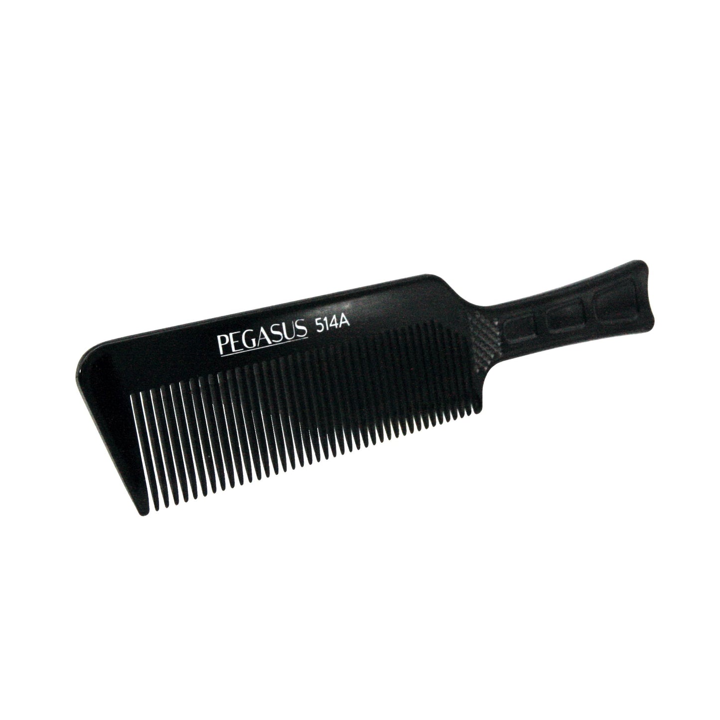 Pegasus 514A, 8.75in Hard Rubber Fine Tooth Flattop Butch Comb, Handmade, Seamless, Smooth Edges, Anti Static, Heat and Chemically Resistant Comb | Peines de goma dura - Black