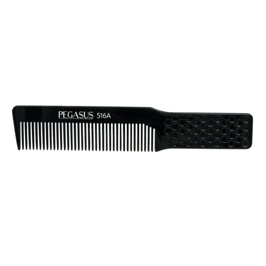 Pegasus 516A, 8in Hard Rubber Fine Tooth Klipper Comb, Handmade, Seamless, Smooth Edges, Anti Static, Heat and Chemically Resistant Comb | Peines de goma dura - Black