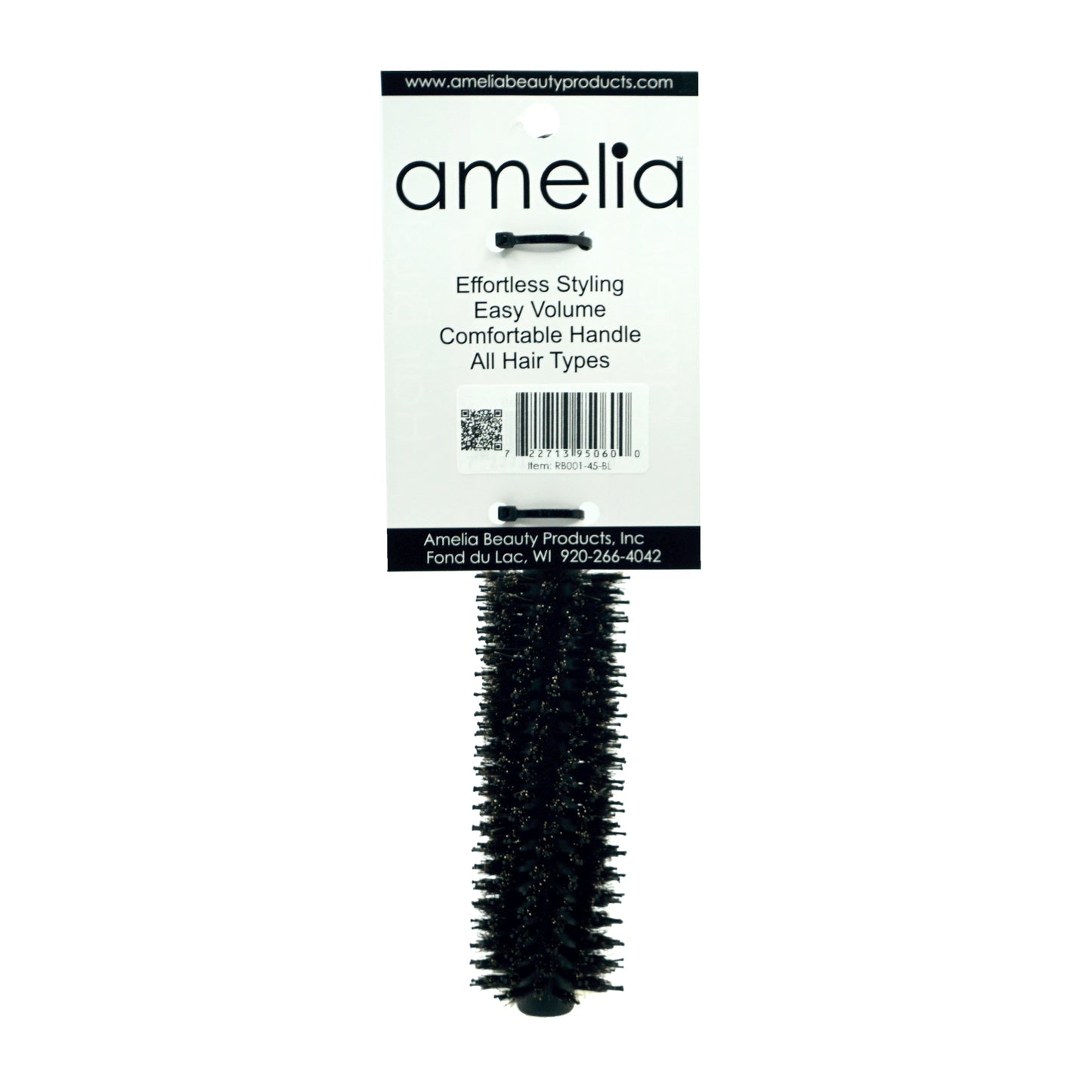10in, Everyday All Purpose 1.5in Round Brush - Black Handle - CLOSEOUT, LIMITED STOCK AVAILABLE