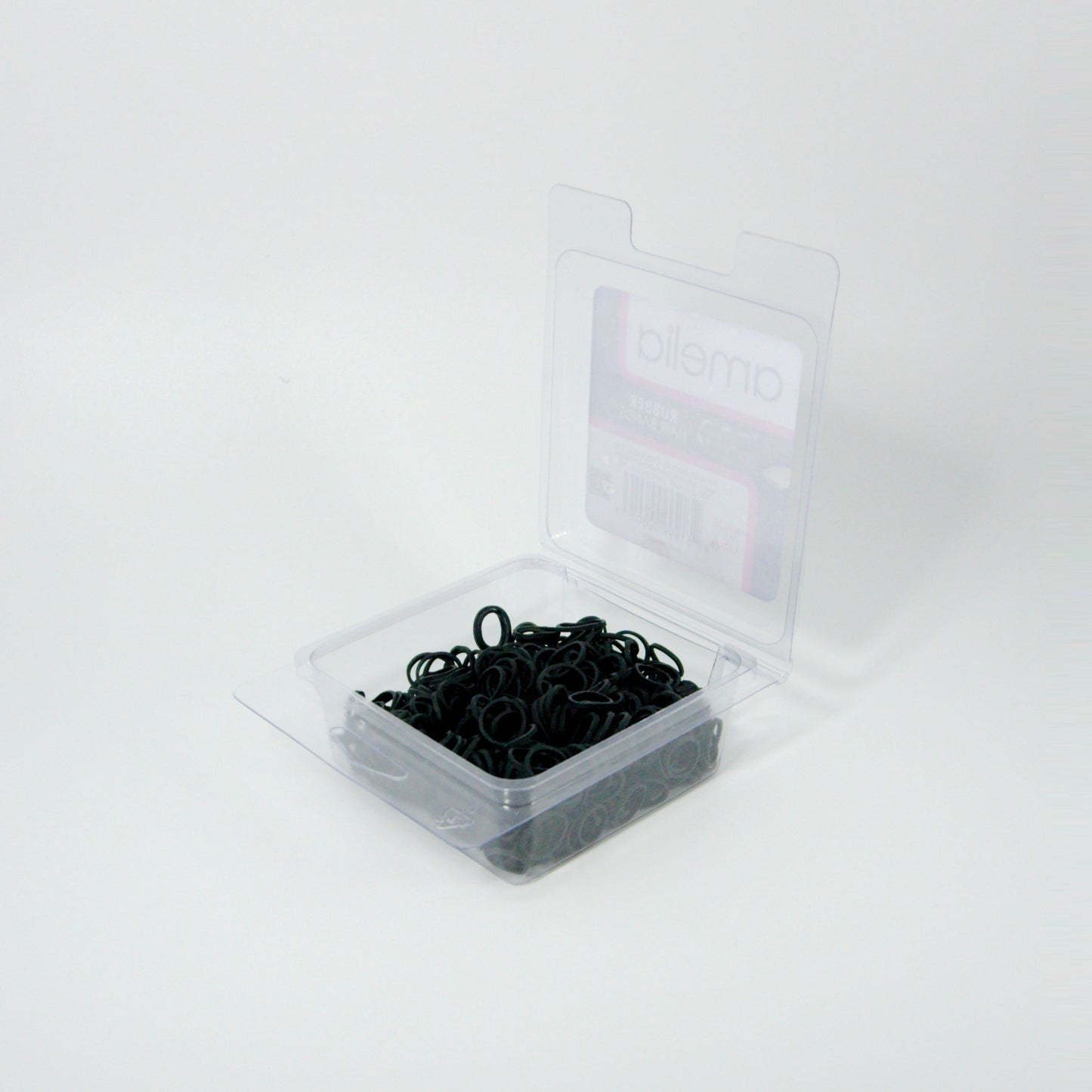Amelia Beauty | 1/2in, Black, Elastic Rubber Band Pony Tail Holders | Made in USA, Ideal for Ponytails, Braids, Twists, Dreadlocks, Styling Accessories for Women, Men and Girls | 500 Pack