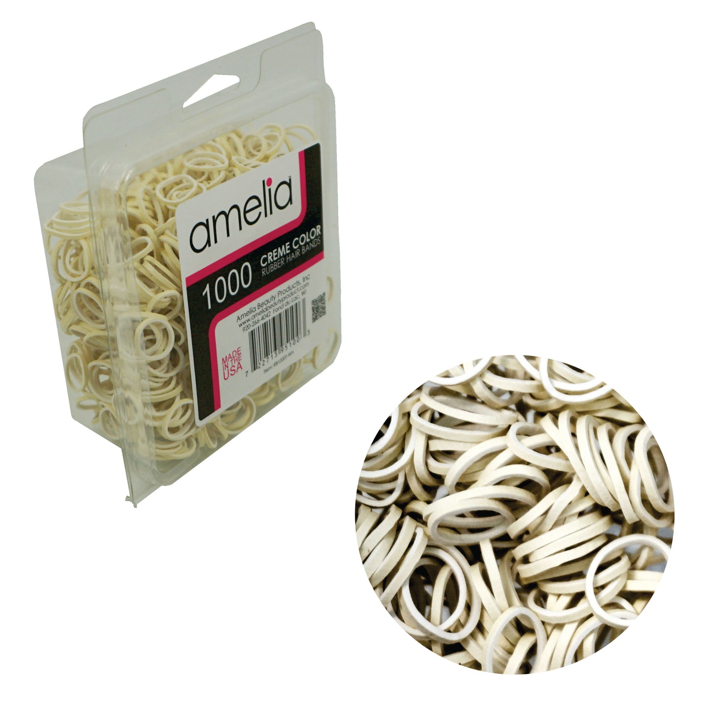 Amelia Beauty, 500 Count 1/2 Rubber Bands