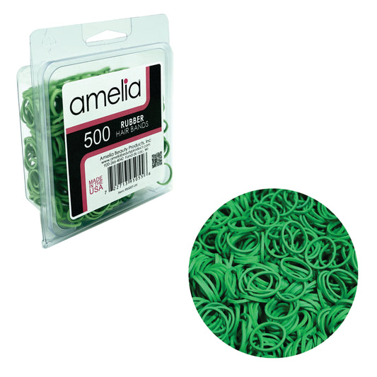 Amelia Beauty | 1/2in, Lime, Elastic Rubber Band Pony Tail Holders | Made in USA, Ideal for Ponytails, Braids, Twists, Dreadlocks, Styling Accessories for Women, Men and Girls | 500 Pack