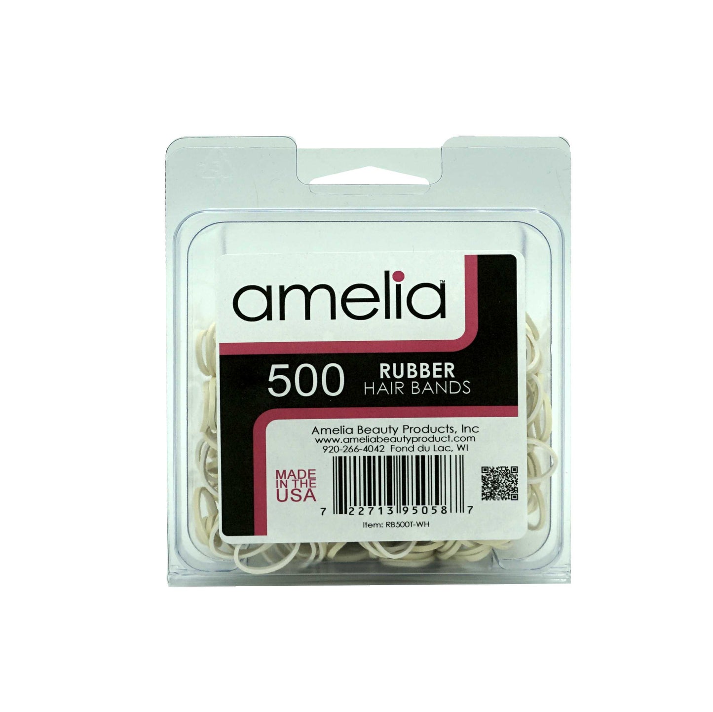 Amelia Beauty | 1/2in, Creme, Elastic Rubber Band Pony Tail Holders | Made in USA, Ideal for Ponytails, Braids, Twists, Dreadlocks, Styling Accessories for Women, Men and Girls | 500 Pack