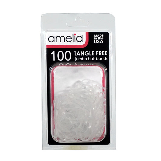 100, Clear, Jumbo, Tangle Free Bands for Pony Tails and Braids