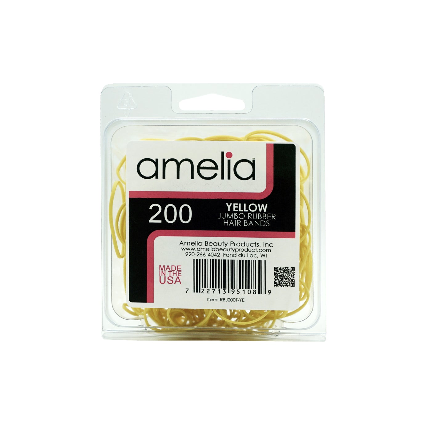 200, Yellow, Jumbo, Rubber Bands for Pony Tails and Braids