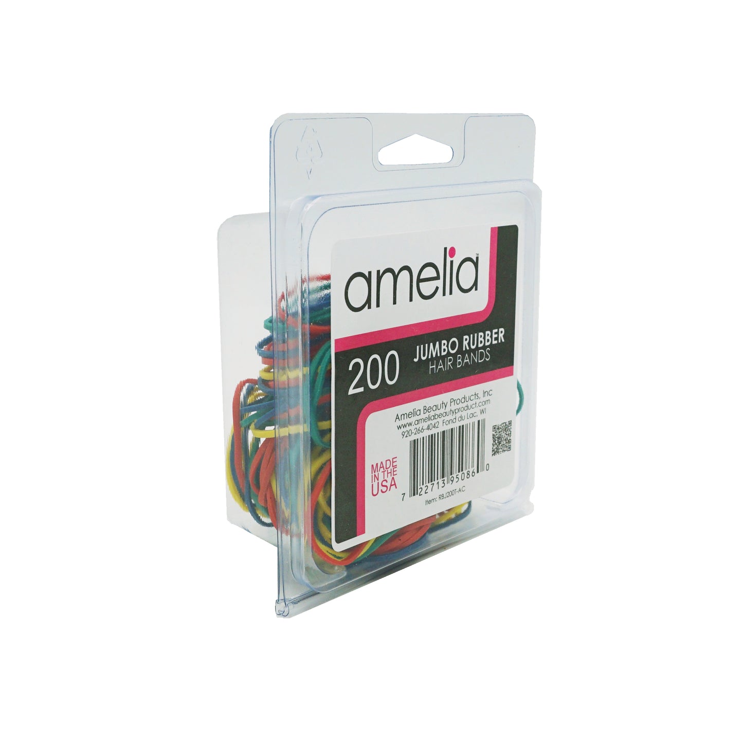 200, Rainbow Mix, Jumbo, Rubber Bands for Pony Tails and Braids