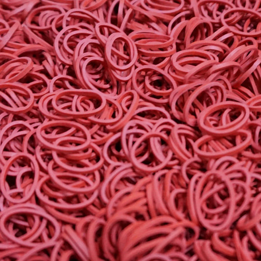 Amelia Beauty | 1/2in, Red, Elastic Rubber Band Pony Tail Holders | Made in USA, Ideal for Ponytails, Braids, Twists, Dreadlocks, Styling Accessories for Women, Men and Girls | 500 Pack