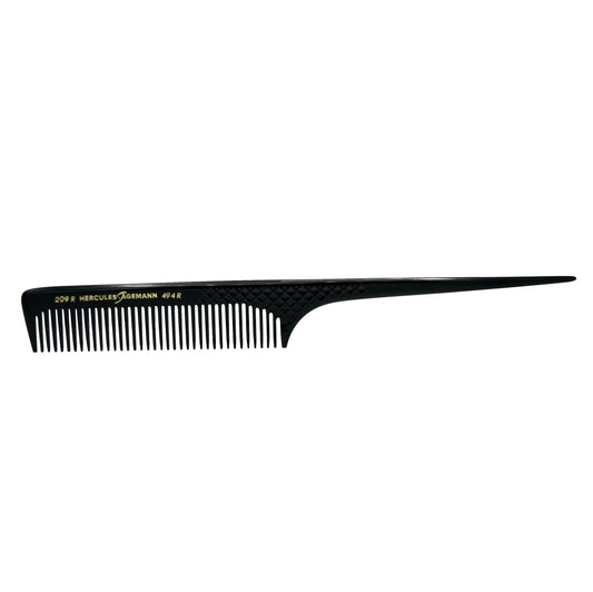 Hard Rubber, 8in Rat Tail Course Tooth Comb, Hercules Sagemann 209R8-494R8