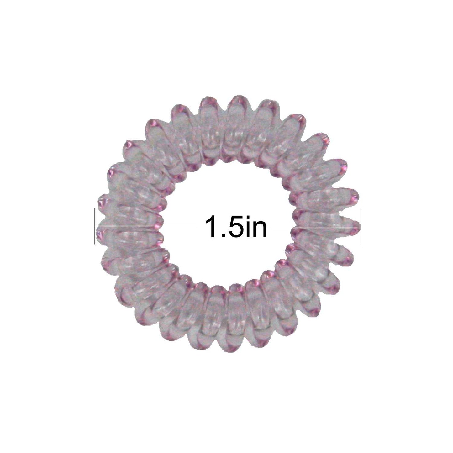 Amelia Beauty Products 8 Small Elastic Hair Coils, 1.5in Diameter Thick Spiral Hair Ties, Gentle on Hair, Strong Hold and Minimizes Dents and Creases, Pink, Yellow and Purple Mix