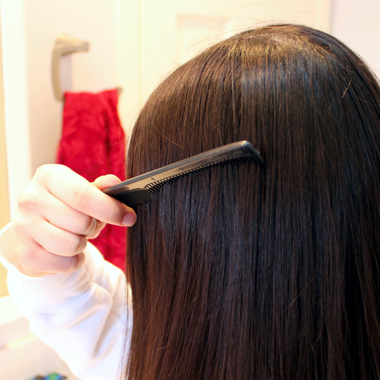 Amelia Beauty, 7in Black Plastic Styling Tease Comb with Inch Marks, Made in USA, Professional Grade Hair Comb, For Wet, Tangled Hair, Everyday Styling Cutting Hair Styling Tool, 2 Pack