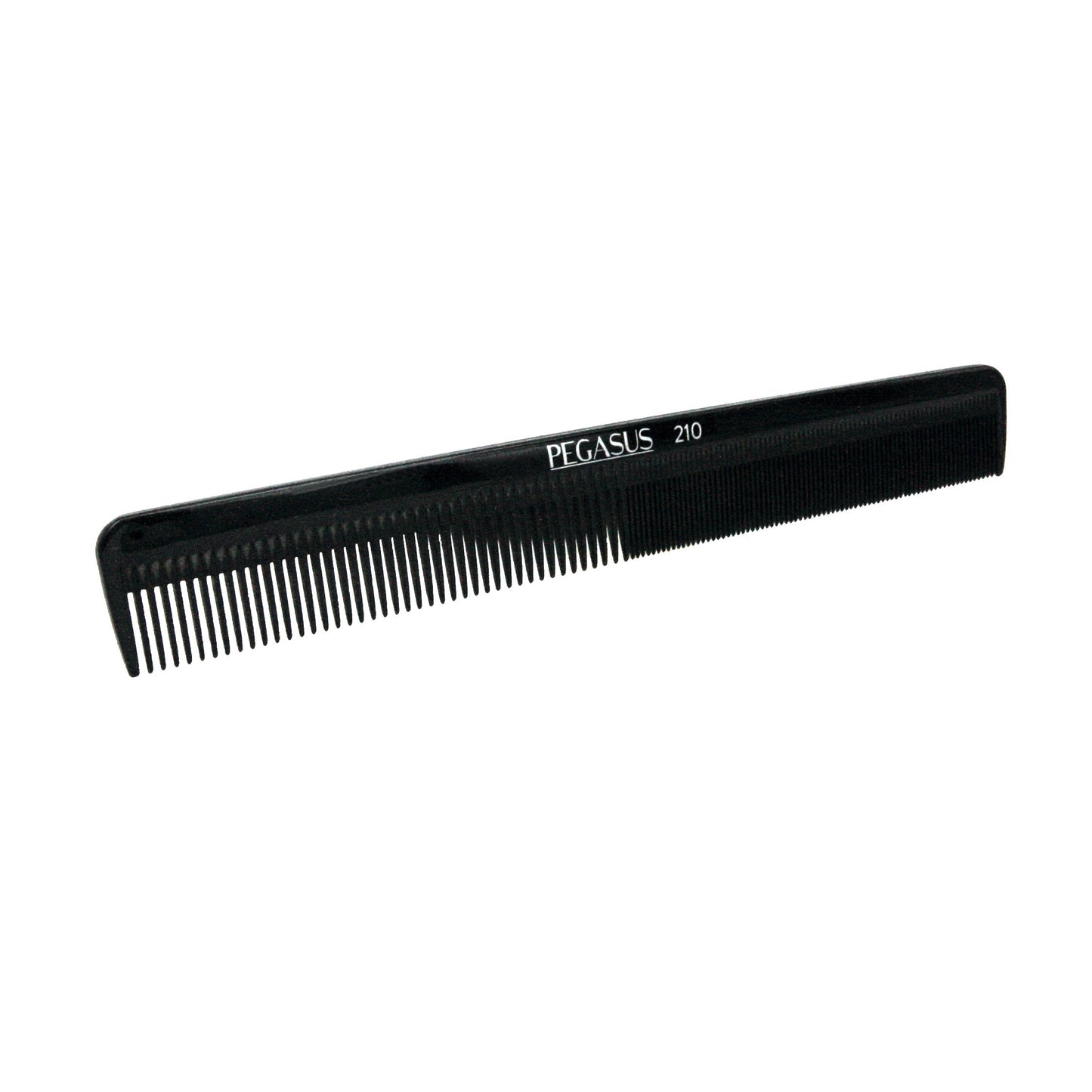 Pegasus 210, 8in Hard Rubber  Cutting Comb, Handmade, Seamless, Smooth Edges, Anti Static, Heat and Chemically Resistant, Wet Hair, Everyday Grooming Comb | Peines de goma dura - Black