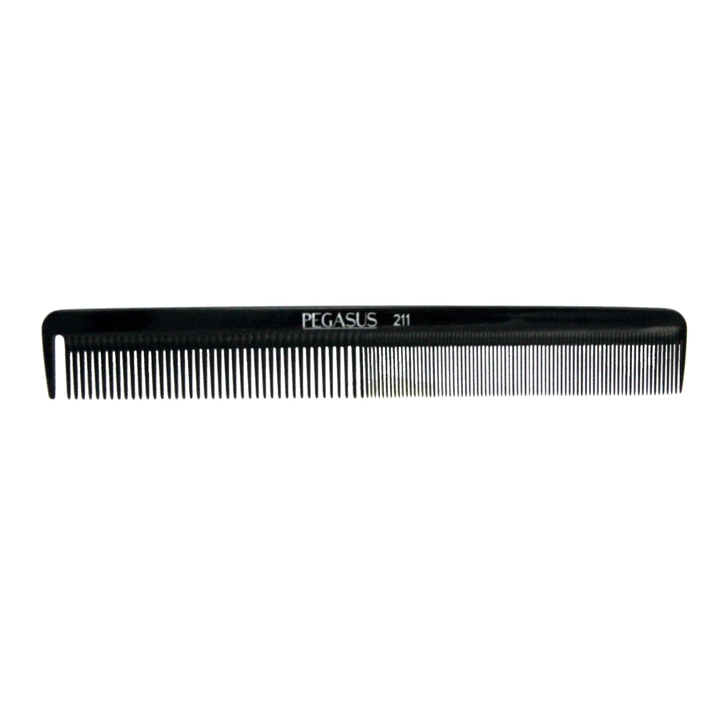 Pegasus 210, 8in Hard Rubber  Cutting Comb, Handmade, Seamless, Smooth Edges, Anti Static, Heat and Chemically Resistant, Wet Hair, Everyday Grooming Comb | Peines de goma dura - Black