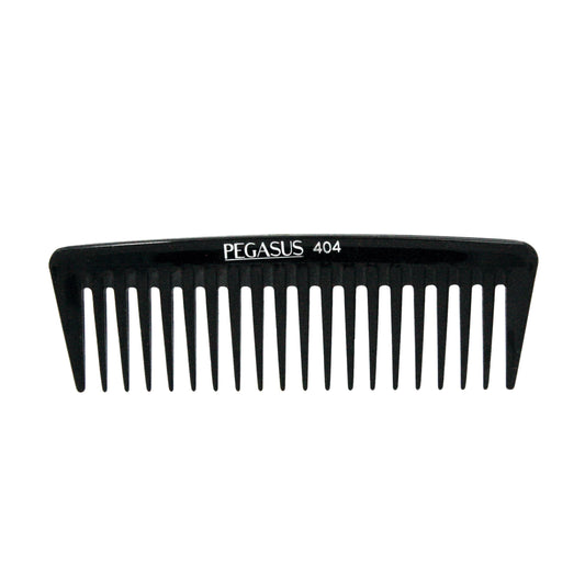 Pegasus 404, 7in Hard Rubber Wide Tooth Tall Styling Comb, Handmade, Seamless, Smooth Edges, Anti Static, Heat and Chemically Resistant, Wet Hair, Everyday Grooming Comb | Peines de goma dura - Black