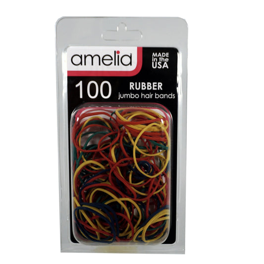 100, Rainbow Mix, Jumbo, Rubber Bands for Pony Tails and Braids